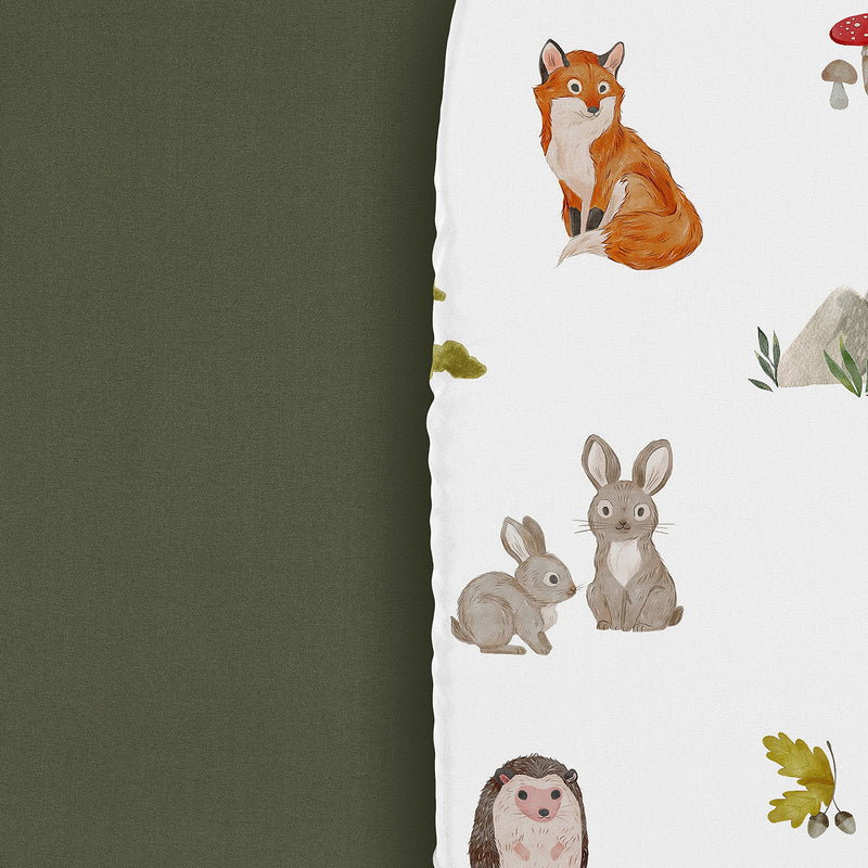Watercolor Woodland Forest Animals Collection 2 Pack Baby Bassinet Fitted Sheets