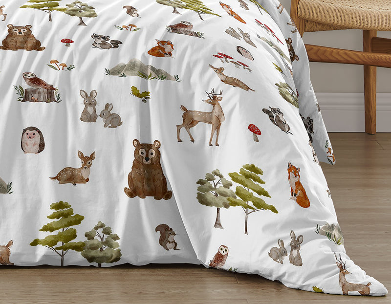 Watercolor Woodland Forest Animals Collection Full/Queen Bedding