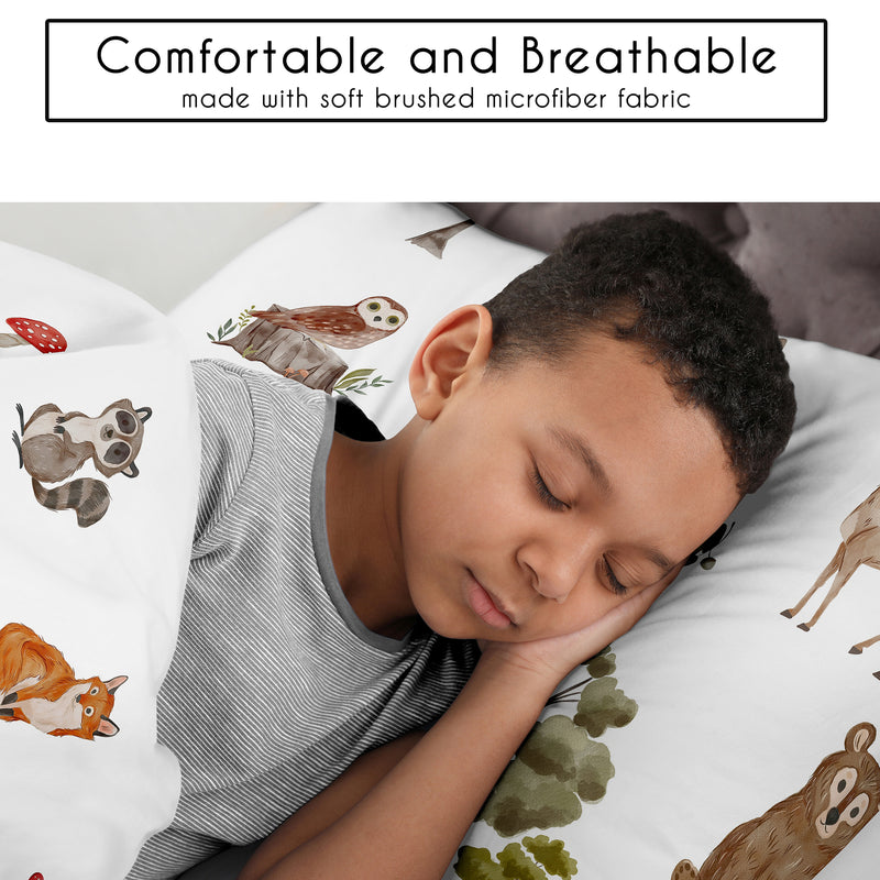 Watercolor Woodland Forest Animals Collection Twin Bedding