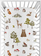 Watercolor Woodland Forest Animals Crib Sheet