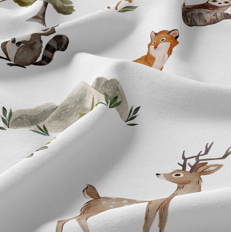 Watercolor Woodland Forest Animals Twin Sheet Set