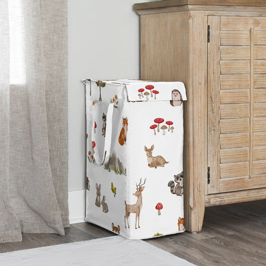 Watercolor Woodland Forest Animals Collection Laundry Hamper with Handles