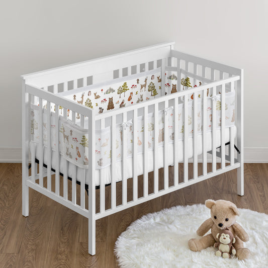 Watercolor Woodland Forest Animals Sweet Jojo Designs + BreathableBaby Breathable Mesh Crib Liner