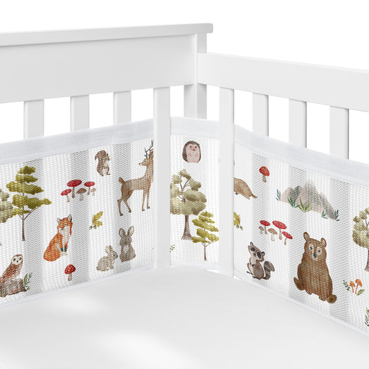 Watercolor Woodland Forest Animals Sweet Jojo Designs 6 Piece Crib Bedding + BreathableBaby Breathable Mesh Liner