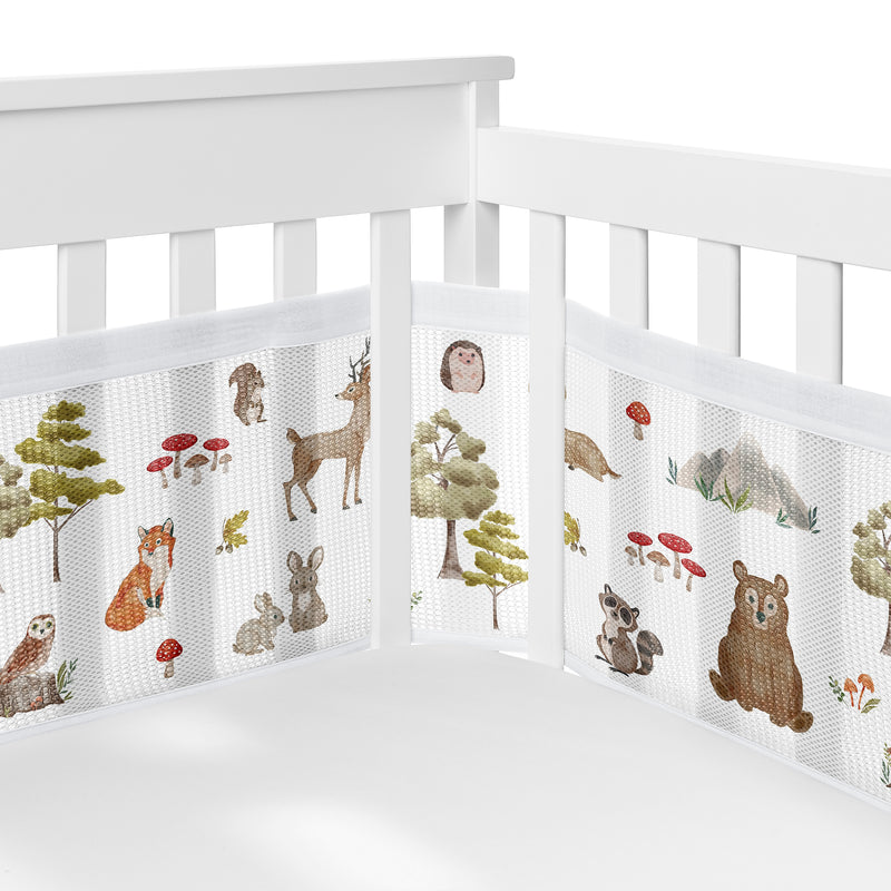 Watercolor Woodland Forest Animals Sweet Jojo Designs 6 Piece Crib Bedding + BreathableBaby Breathable Mesh Liner