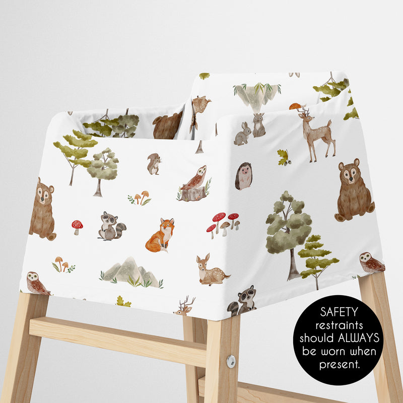 Watercolor Woodland Forest Animals Collection Multi Use Baby Car Seat and Nursing Cover
