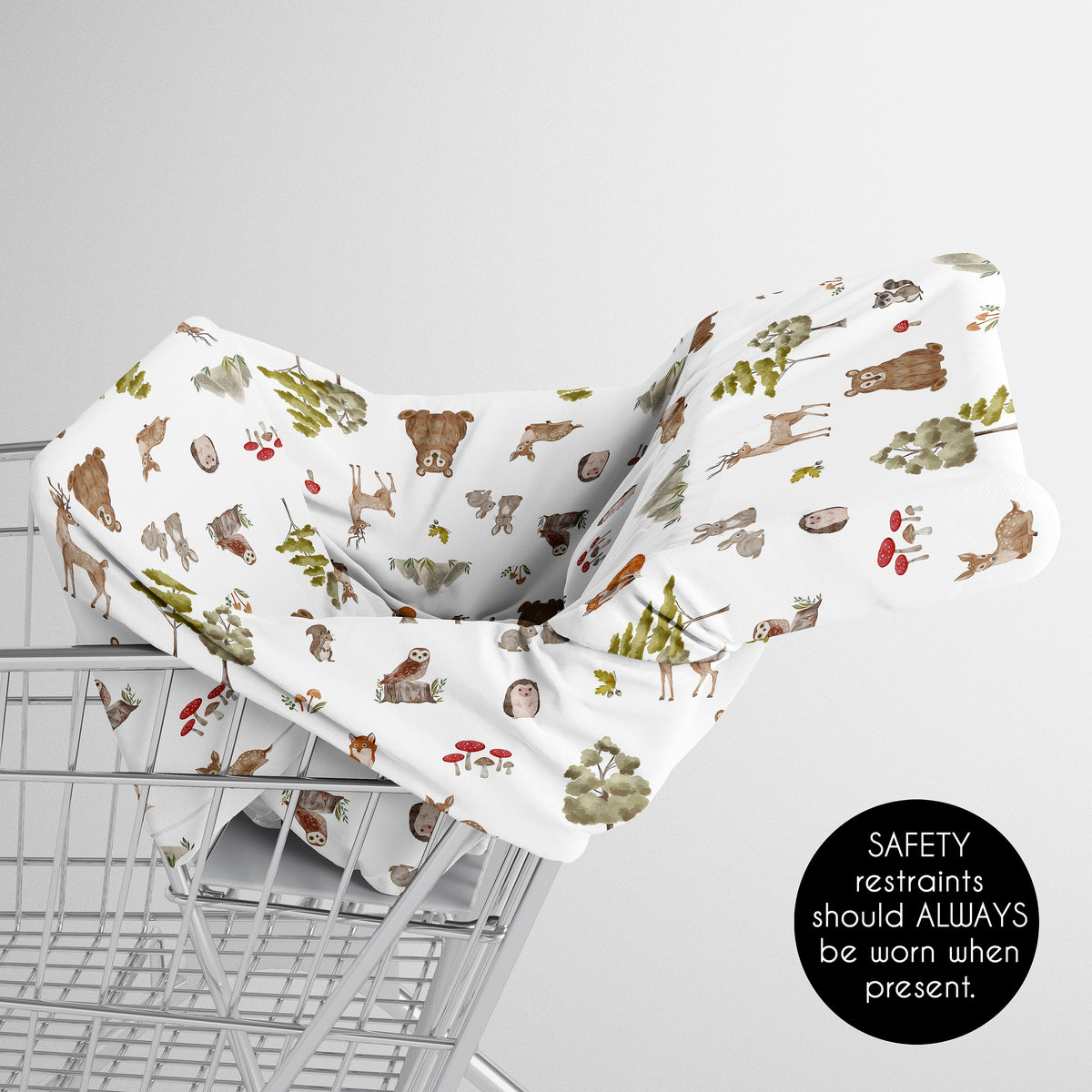 Watercolor Woodland Forest Animals Collection Multi Use Baby Car Seat and Nursing Cover