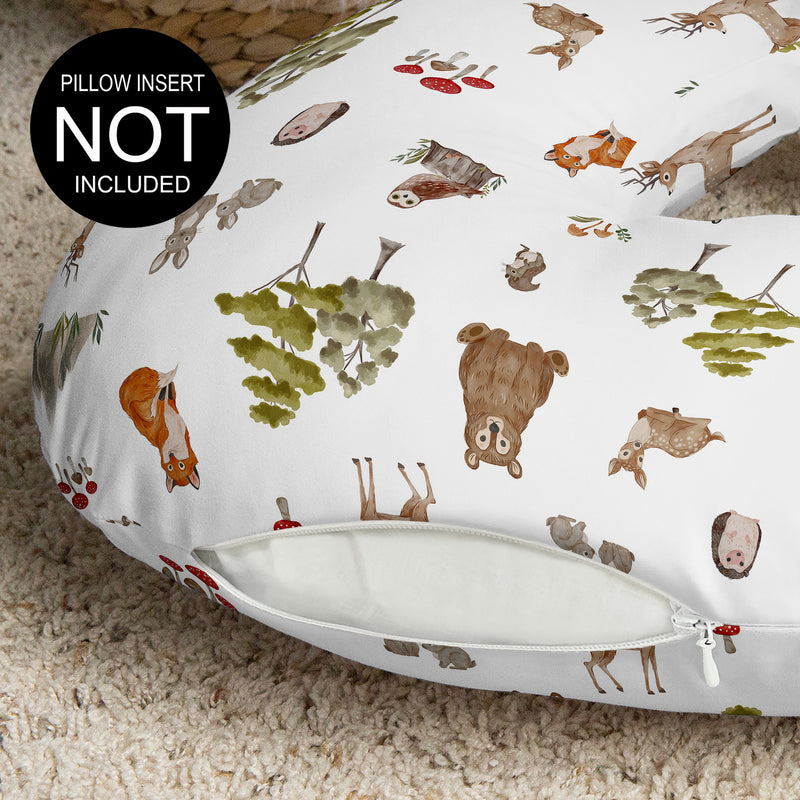 Watercolor Woodland Forest Animals Collection Nursing Breastfeeding Pillow Cover