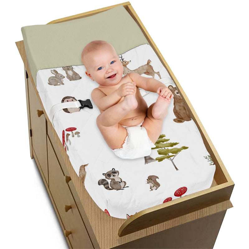 Watercolor Woodland Forest Animals Collection Changing Pad Cover
