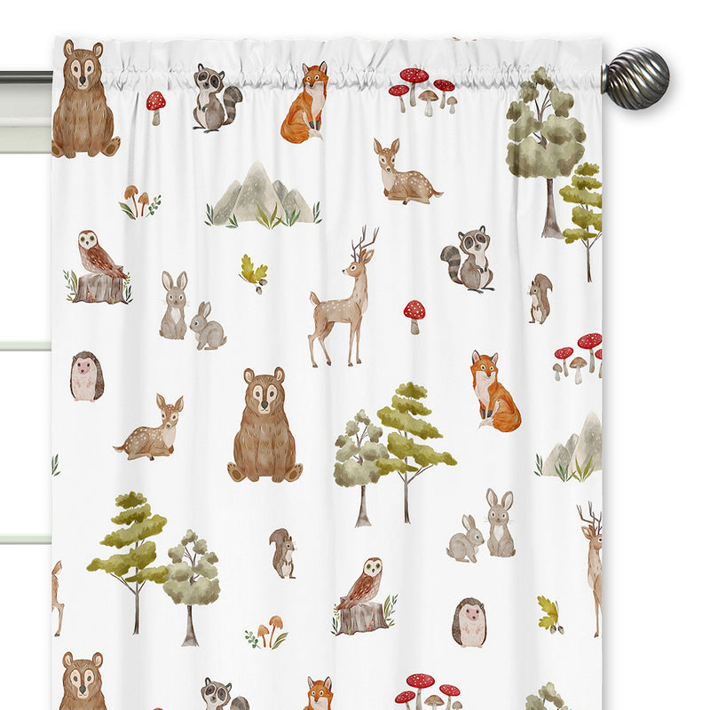 Watercolor Woodland Forest Animals Window Panels - Set of 2