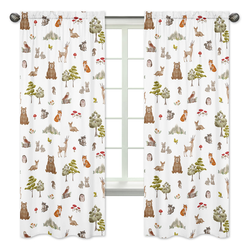 Watercolor Woodland Forest Animals Window Panels - Set of 2