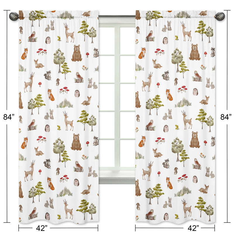 Watercolor Woodland Forest Animals Window Panels - Set of 2