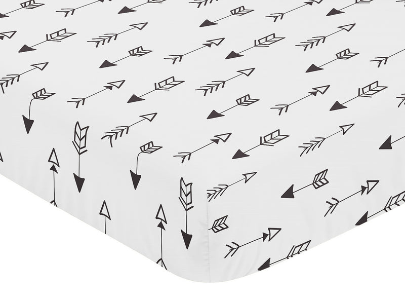 Fox Black and White Collection Crib Sheet