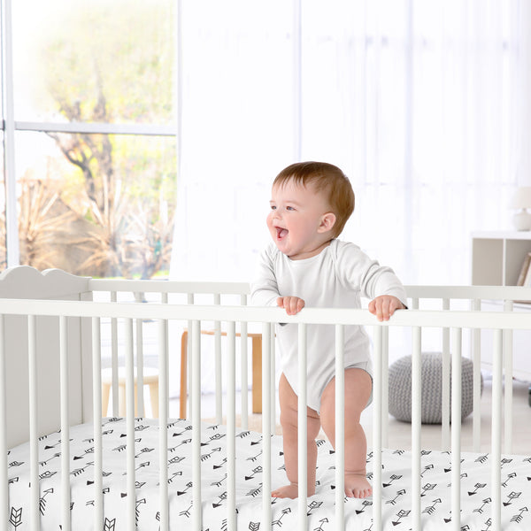 Fox Black and White Collection Crib Sheet alternate view