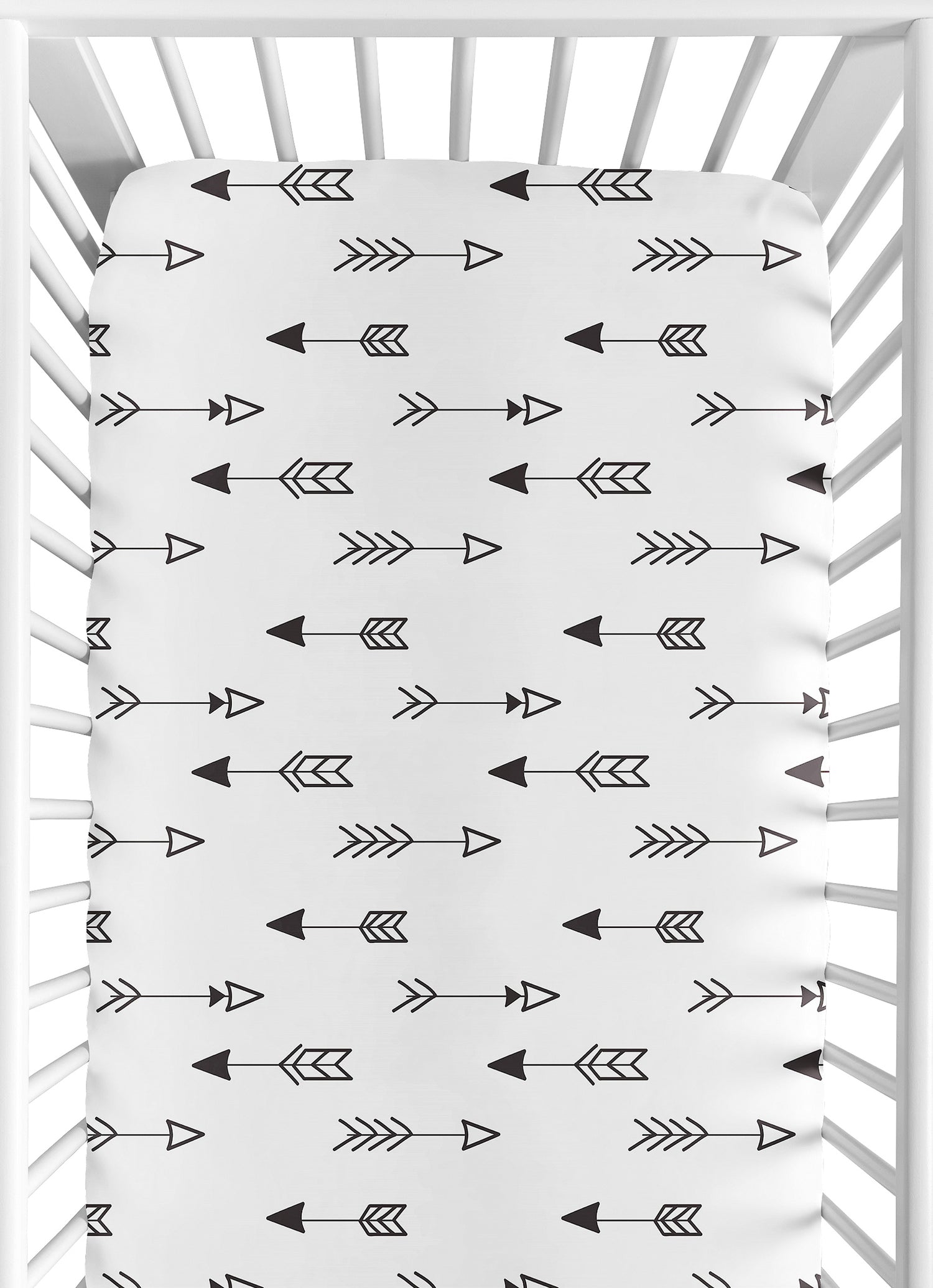 Fox Black and White Collection Crib Sheet