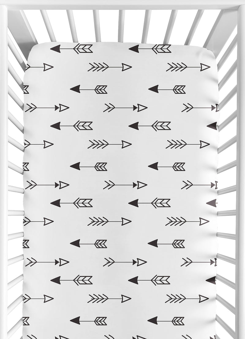 Fox Black and White Collection Crib Sheet