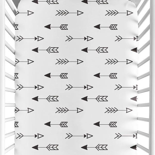 Fox Black and White Collection Crib Sheet
