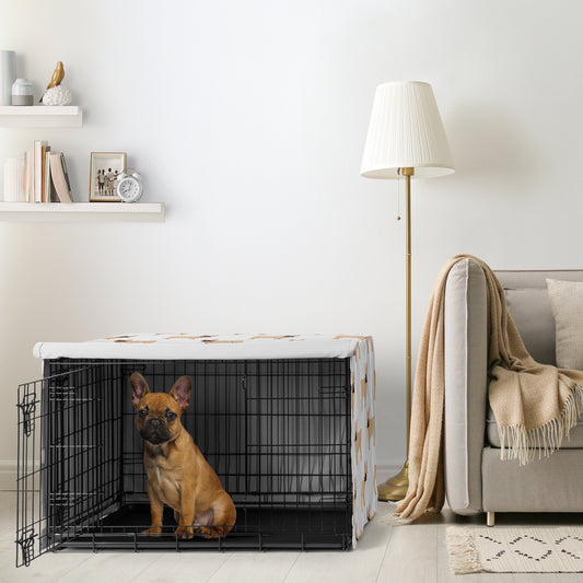 Cartoon Puppy Collection Dog Crate Kennel Cover 36in. - Frenchie Print