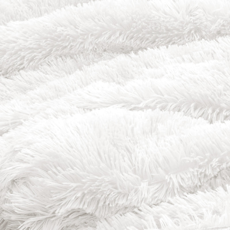 Boho Faux Fur White Collection Full Length Body Pillow Cover