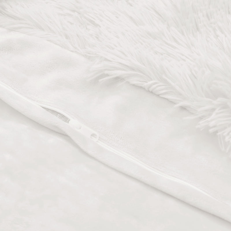 Boho Faux Fur White Collection Full Length Body Pillow Cover