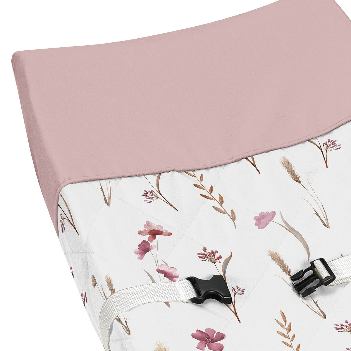 Watercolor Floral Garden Pink Collection Changing Pad Cover
