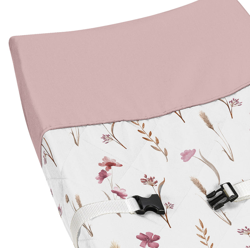 Watercolor Floral Garden Pink Collection Changing Pad Cover
