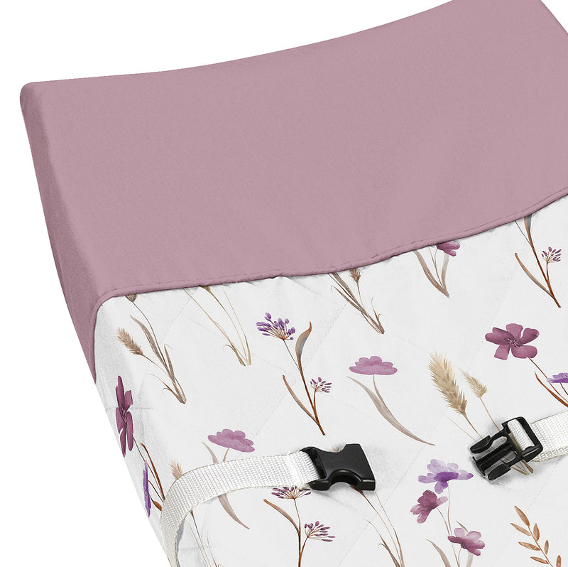 Watercolor Floral Garden Purple Collection Changing Pad Cover