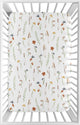 Watercolor Floral Garden Sage Green Collection Mini Crib Sheet - Mini Print