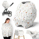Watercolor Floral Garden Sage Green Collection Multi Use Baby Car Seat and Nursing Cover