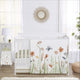 Watercolor Floral Garden Sage Green Collection 4 Piece Crib Bedding
