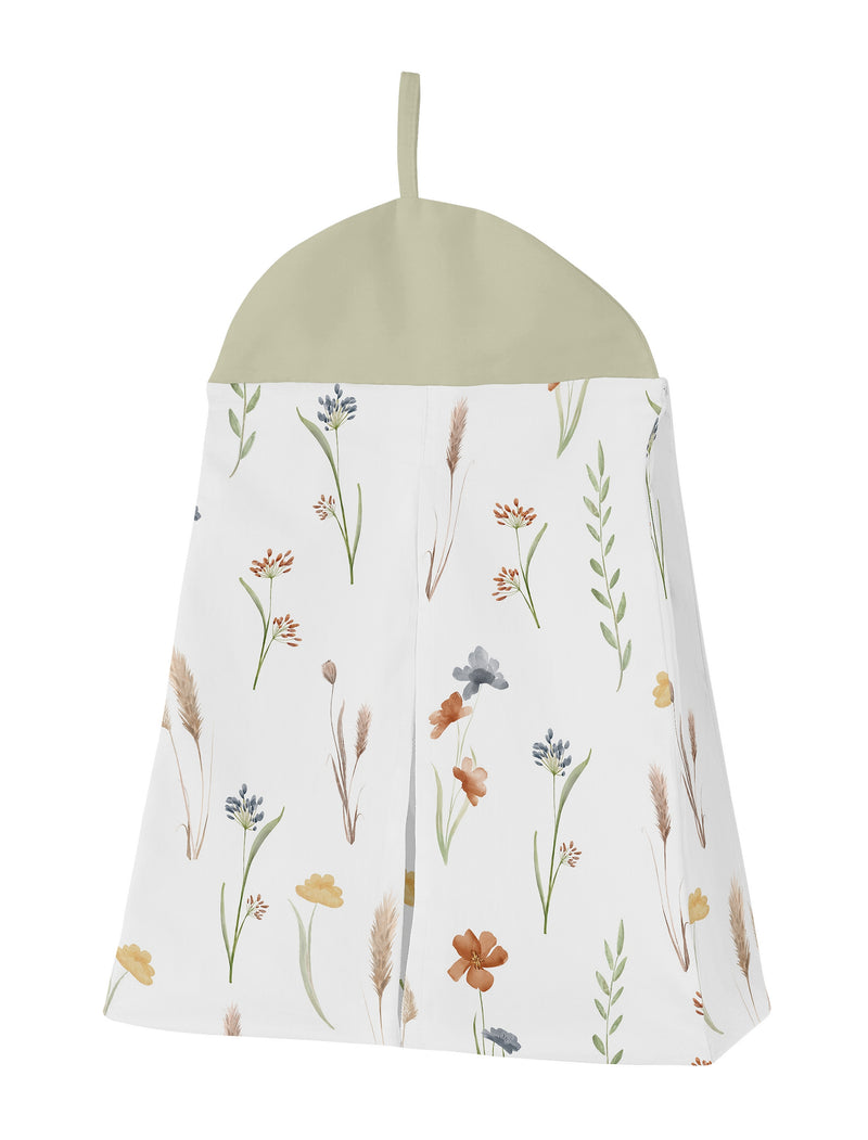 Watercolor Floral Garden Sage Green Collection Sweet Jojo Designs 6 Piece Crib Bedding + BreathableBaby Breathable Mesh Liner