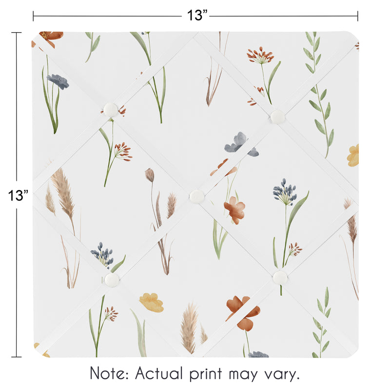 Watercolor Floral Garden Sage Green Collection Fabric Memo Board