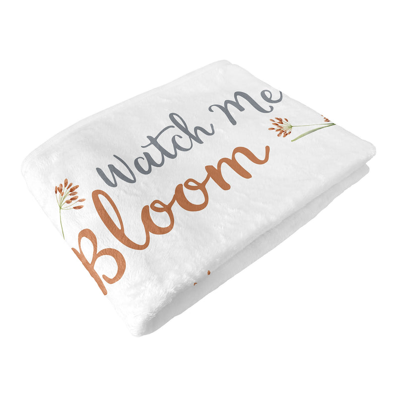 Watercolor Floral Garden Sage Green Collection Monthly Milestone Baby Blanket