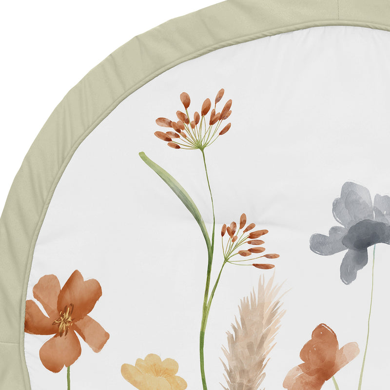 Watercolor Floral Garden Sage Green Collection Playmat