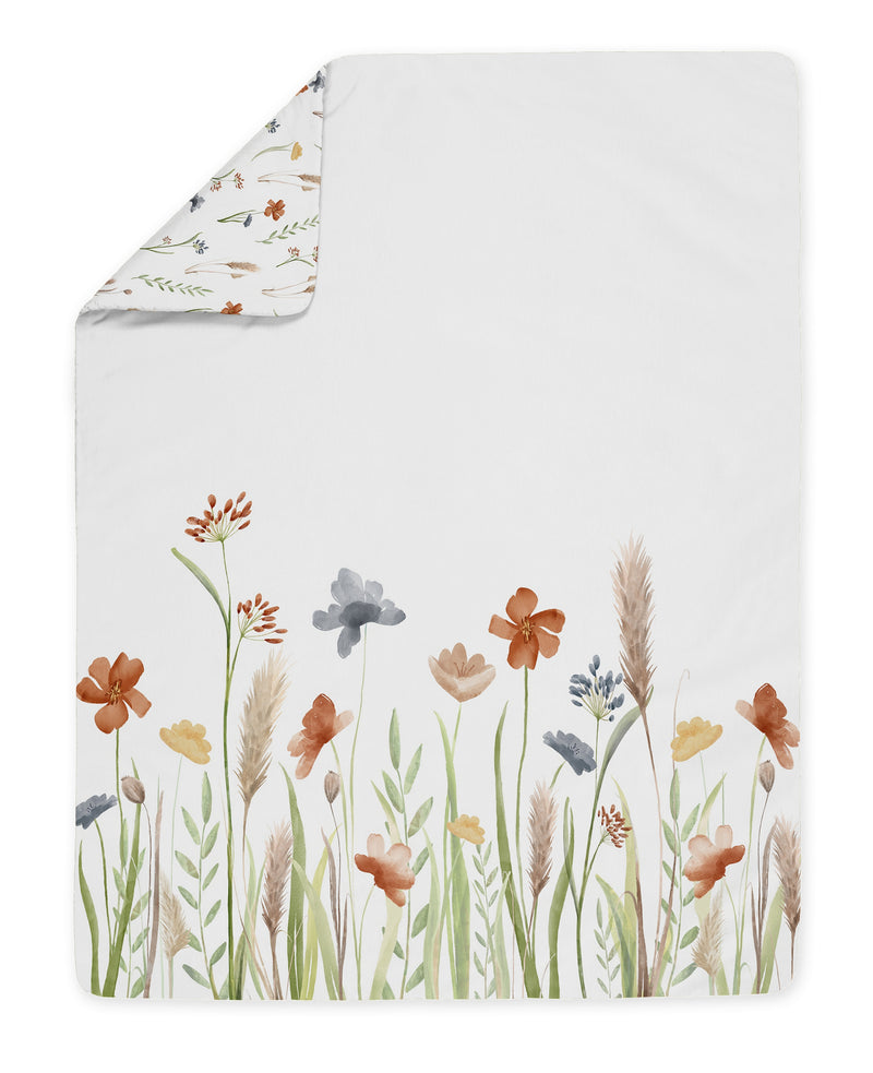 Watercolor Floral Garden Sage Green Collection Toddler Bedding