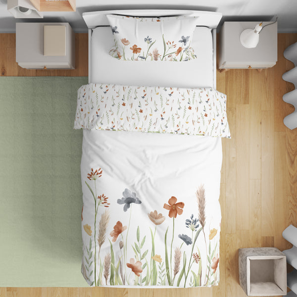 Watercolor Floral Garden Sage Green Collection Toddler Bedding alternate view