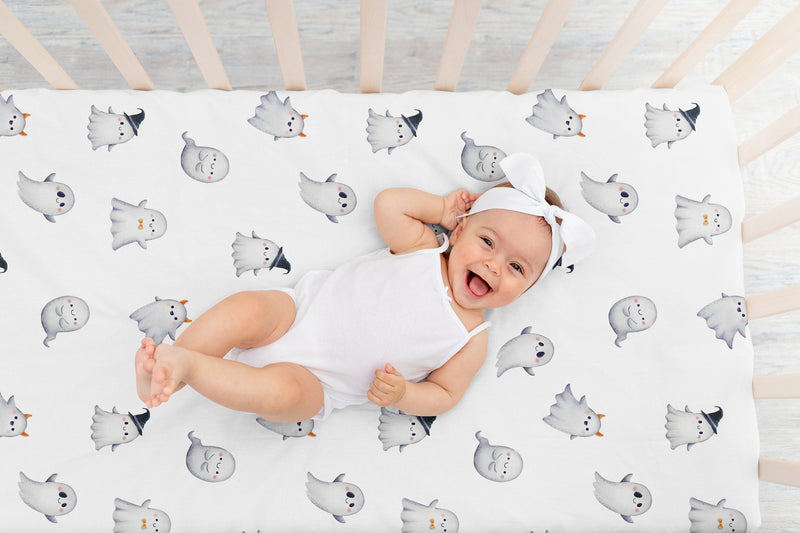 Seasonal Halloween Collection Crib Sheet - Ghosts Print