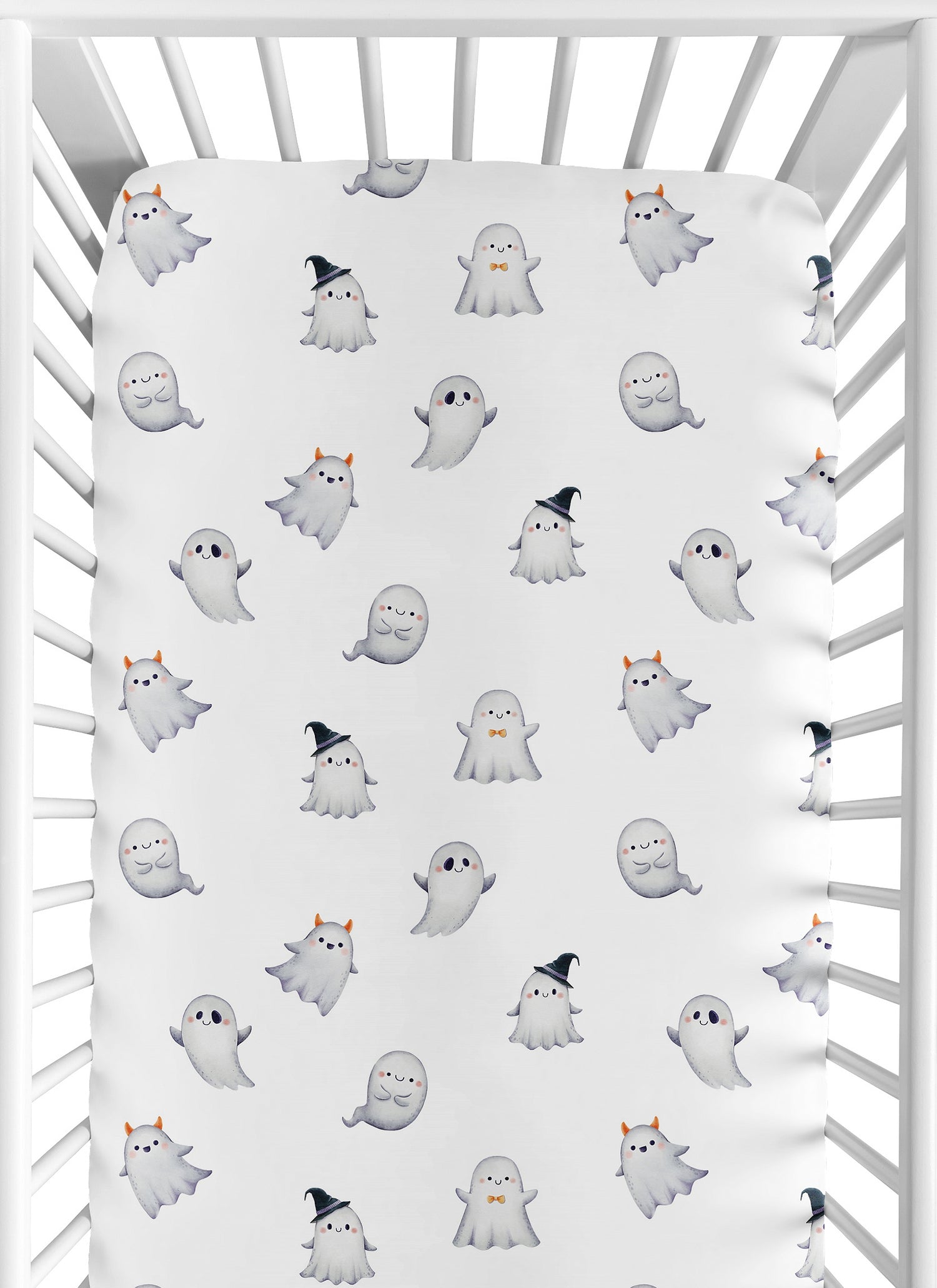 Seasonal Halloween Collection Crib Sheet - Ghosts Print