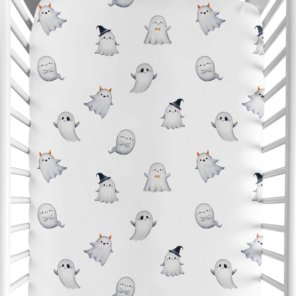 Seasonal Halloween Collection Crib Sheet - Ghosts Print