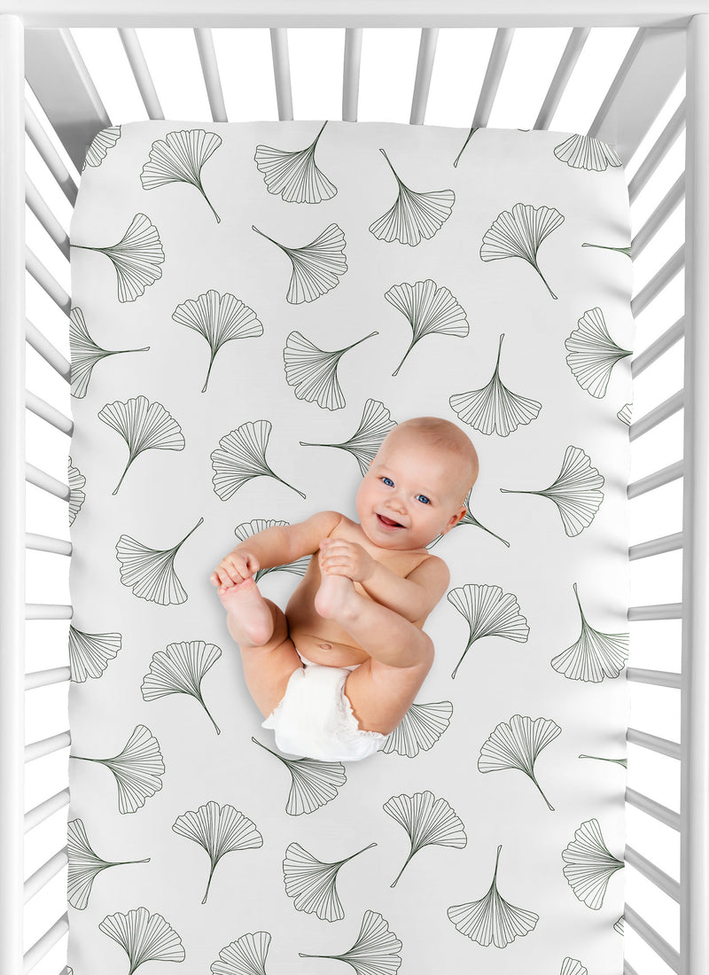 Woodland Ginkgo Leaf Collection Crib Sheet