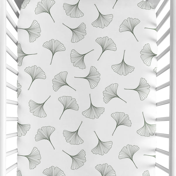 Woodland Ginkgo Leaf Collection Crib Sheet