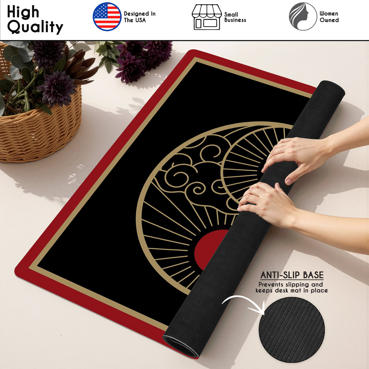 Golden Pearl Collection Mahjong Mat for Table - Shipped Rolled