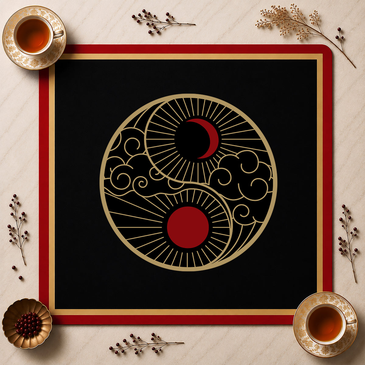 Golden Pearl Collection Mahjong Mat for Table - Shipped Rolled