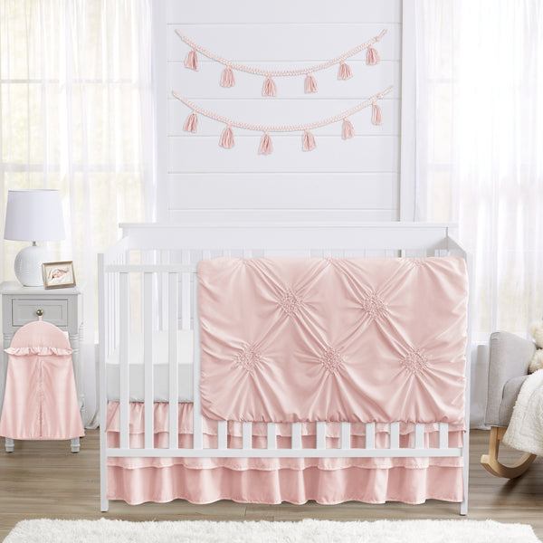 Harper Blush Pink Collection 4 Piece Crib Bedding