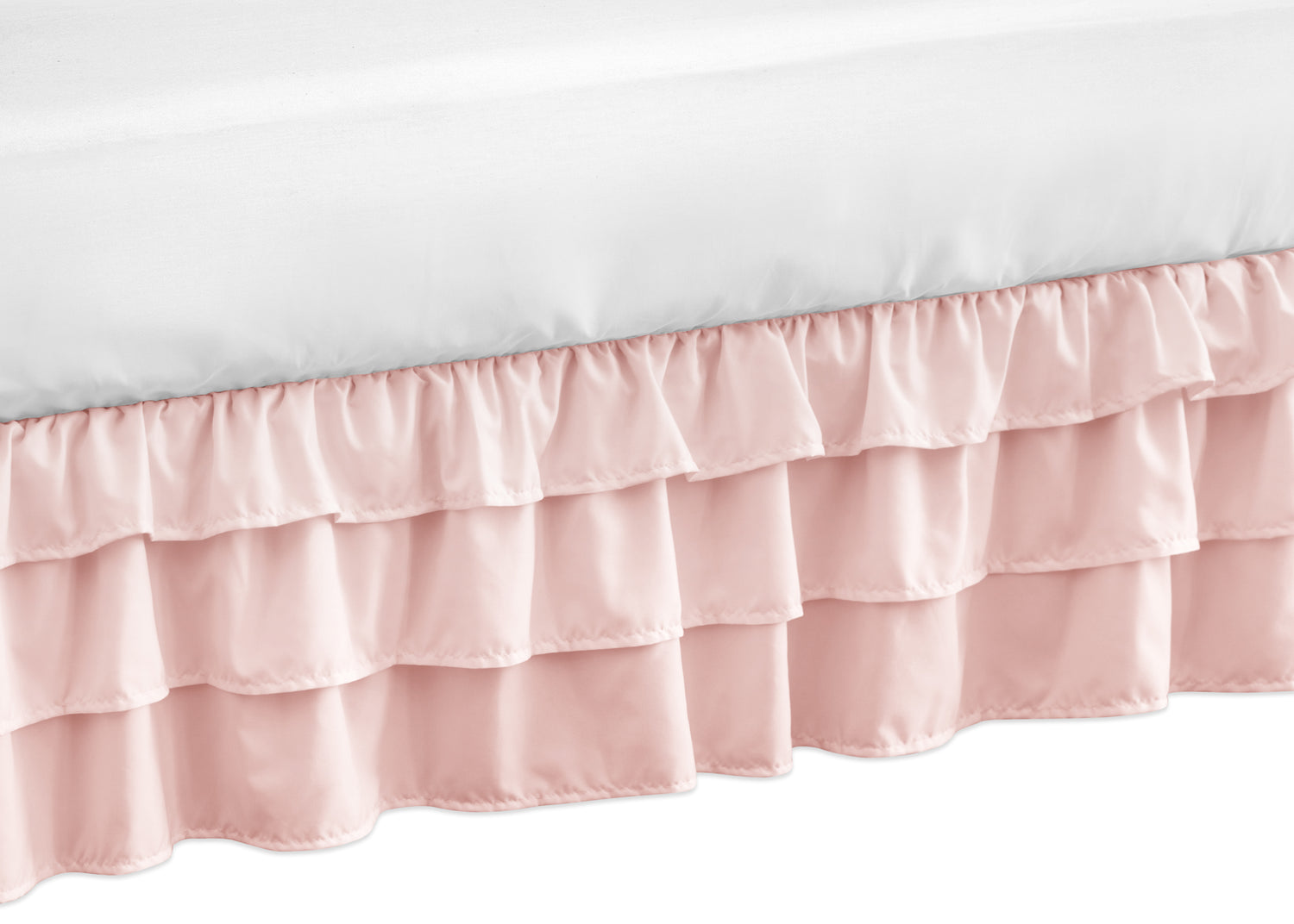 Harper Blush Pink Collection Crib Bed Skirt