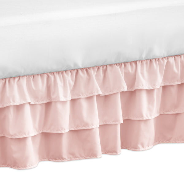 Harper Blush Pink Collection Crib Bed Skirt