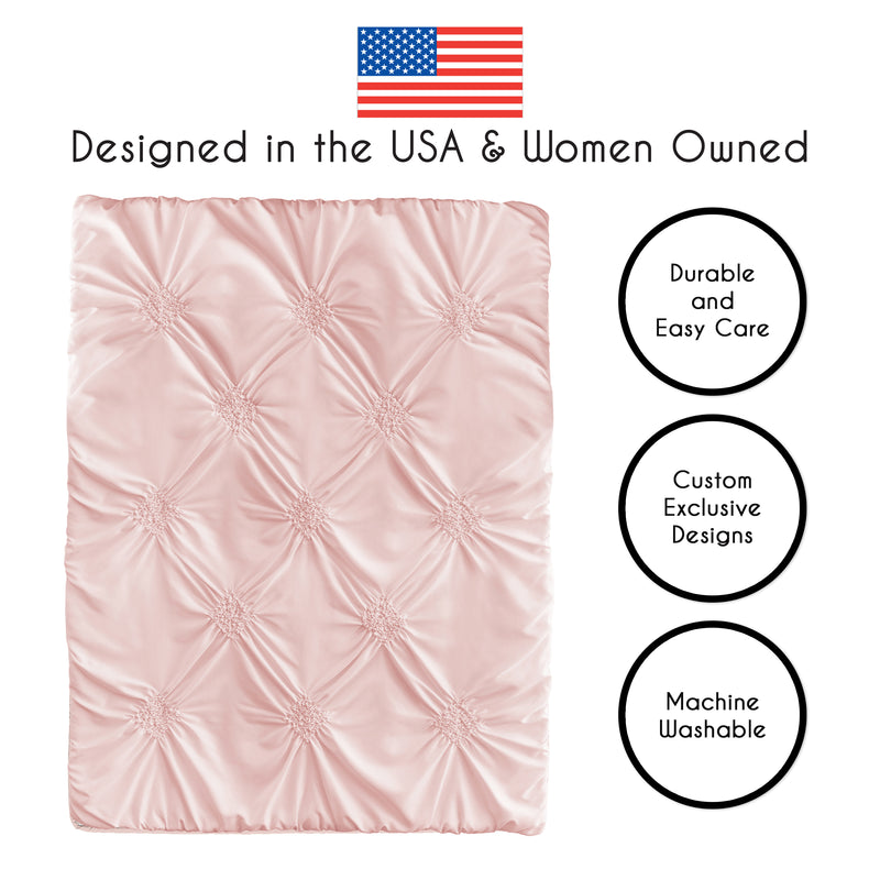 Harper Blush Pink Collection 4 Piece Crib Bedding