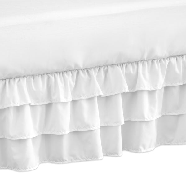 Harper White Collection 3 Tiered Crib Bed Skirt
