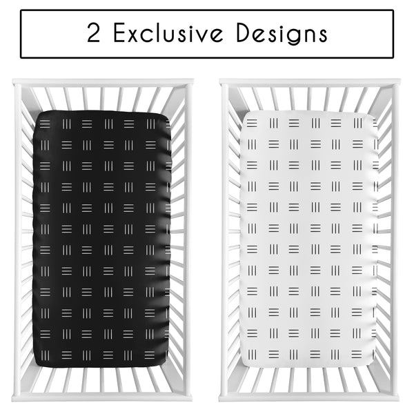 Boho Hatch Black and White Collection 2 Pack Crib Sheets alternate view