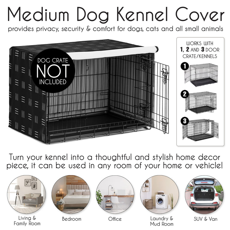 Boho Hatch Black and White Collection Dog Crate Kennel Cover 36in.